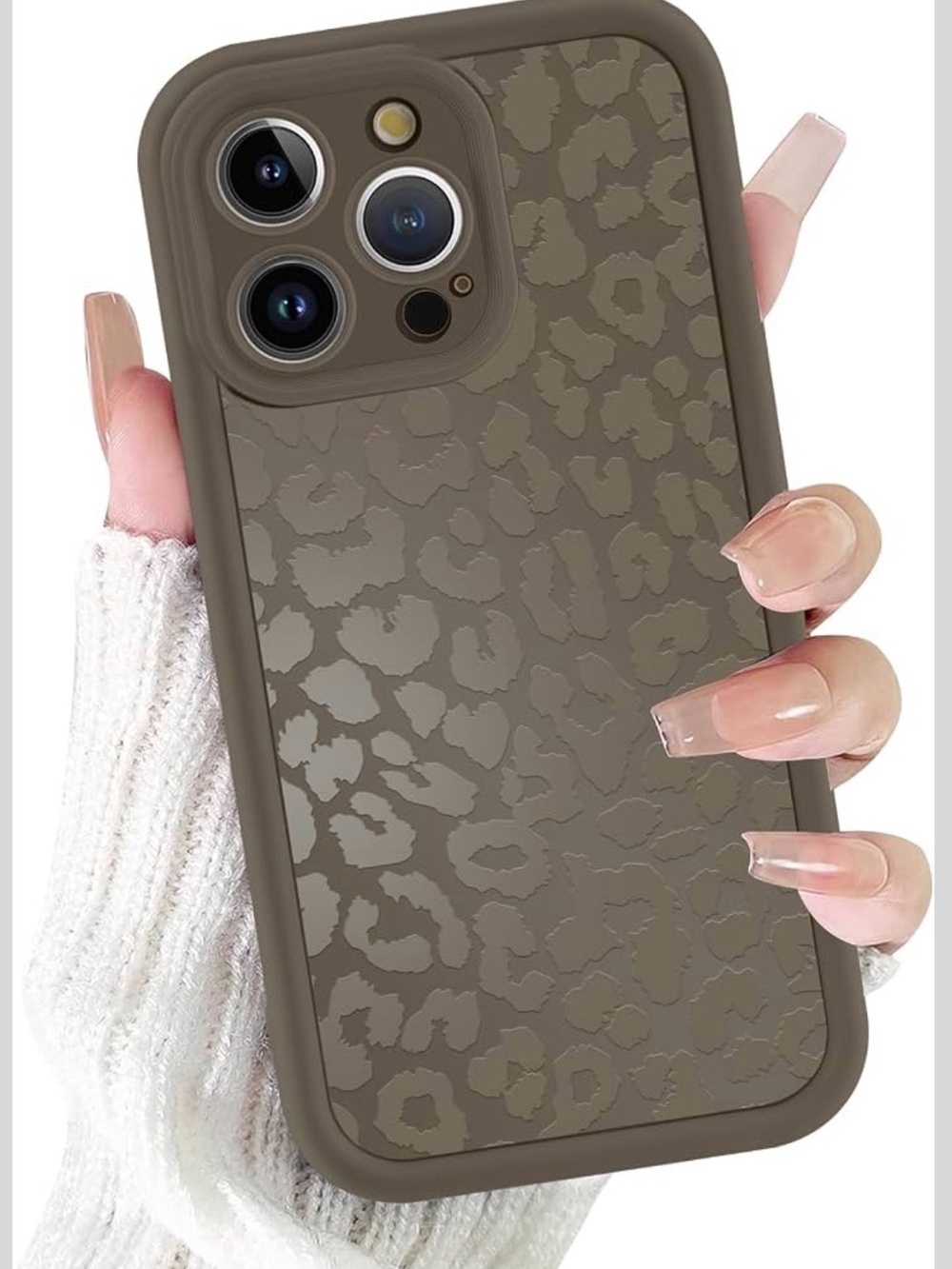 iPhone 16 Pro Max Case Leopard Print Cheetah Matte Camera Protective Brown E1